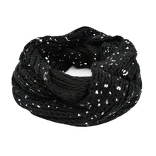 Load image into Gallery viewer, Premium Unique Winter Silver Flakes Rib Knit Soft Infinity Loop Circle Scarf