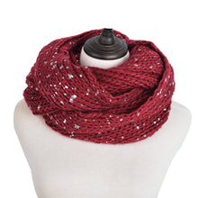 Load image into Gallery viewer, Premium Unique Winter Silver Flakes Rib Knit Soft Infinity Loop Circle Scarf