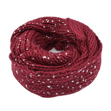 Load image into Gallery viewer, Premium Unique Winter Silver Flakes Rib Knit Soft Infinity Loop Circle Scarf