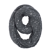 Load image into Gallery viewer, Premium Unique Winter Silver Flakes Rib Knit Soft Infinity Loop Circle Scarf