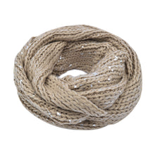 Load image into Gallery viewer, Premium Unique Winter Silver Flakes Rib Knit Soft Infinity Loop Circle Scarf
