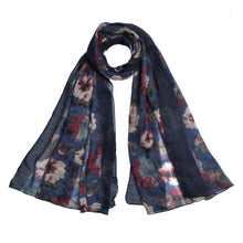 Load image into Gallery viewer, Elegant Viscose Artistic Plum Blossom Floral Print Fashion Scarf Wrap
