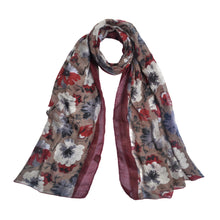 Load image into Gallery viewer, Elegant Viscose Artistic Plum Blossom Floral Print Fashion Scarf Wrap
