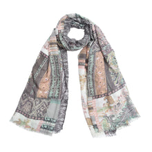 Load image into Gallery viewer, Premium Tribal Paisley Floral Print Frayed Edge Scarf Shawl Wrap - Diff Colors