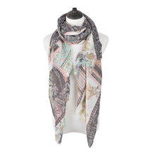 Load image into Gallery viewer, Premium Tribal Paisley Floral Print Frayed Edge Scarf Shawl Wrap - Diff Colors