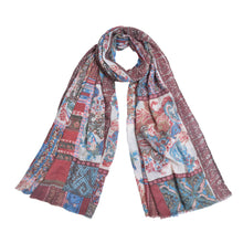Load image into Gallery viewer, Premium Tribal Paisley Floral Print Frayed Edge Scarf Shawl Wrap - Diff Colors