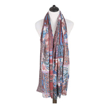 Load image into Gallery viewer, Premium Tribal Paisley Floral Print Frayed Edge Scarf Shawl Wrap - Diff Colors