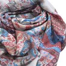 Load image into Gallery viewer, Premium Tribal Paisley Floral Print Frayed Edge Scarf Shawl Wrap - Diff Colors