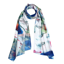 Load image into Gallery viewer, TrendsBlue Premium 100% Pure Silk Floral Scenery Painting Scarf Shawl Wrap