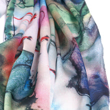 Load image into Gallery viewer, TrendsBlue Premium 100% Pure Silk Floral Scenery Painting Scarf Shawl Wrap