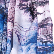 Load image into Gallery viewer, TrendsBlue Premium 100% Pure Silk Floral Scenery Painting Scarf Shawl Wrap