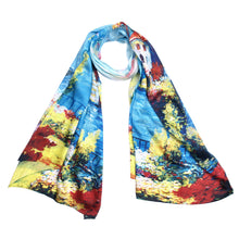 Load image into Gallery viewer, TrendsBlue Premium 100% Pure Silk Floral Scenery Painting Scarf Shawl Wrap