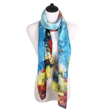 Load image into Gallery viewer, TrendsBlue Premium 100% Pure Silk Floral Scenery Painting Scarf Shawl Wrap