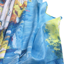 Load image into Gallery viewer, TrendsBlue Premium 100% Pure Silk Floral Scenery Painting Scarf Shawl Wrap