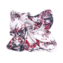 Load image into Gallery viewer, TrendsBlue Premium 100% Pure Silk Floral Print Small Square Scarf 21"