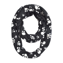 Load image into Gallery viewer, Premium Soft Faux Fur Dog Paw Print Infinity Loop Circle Scarf - Diff Colors