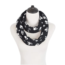 Load image into Gallery viewer, Premium Soft Faux Fur Dog Paw Print Infinity Loop Circle Scarf - Diff Colors