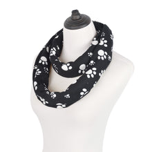 Load image into Gallery viewer, Premium Soft Faux Fur Dog Paw Print Infinity Loop Circle Scarf - Diff Colors