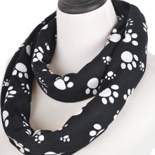 Load image into Gallery viewer, Premium Soft Faux Fur Dog Paw Print Infinity Loop Circle Scarf - Diff Colors