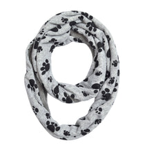 Load image into Gallery viewer, Premium Soft Faux Fur Dog Paw Print Infinity Loop Circle Scarf - Diff Colors