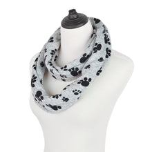 Load image into Gallery viewer, Premium Soft Faux Fur Dog Paw Print Infinity Loop Circle Scarf - Diff Colors
