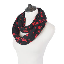Load image into Gallery viewer, Premium Soft Faux Fur Dog Paw Print Infinity Loop Circle Scarf - Diff Colors