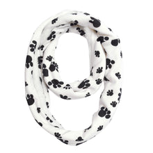 Load image into Gallery viewer, Premium Soft Faux Fur Dog Paw Print Infinity Loop Circle Scarf - Diff Colors