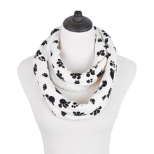 Load image into Gallery viewer, Premium Soft Faux Fur Dog Paw Print Infinity Loop Circle Scarf - Diff Colors