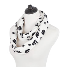 Load image into Gallery viewer, Premium Soft Faux Fur Dog Paw Print Infinity Loop Circle Scarf - Diff Colors
