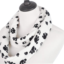 Load image into Gallery viewer, Premium Soft Faux Fur Dog Paw Print Infinity Loop Circle Scarf - Diff Colors