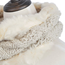 Load image into Gallery viewer, Premium Solid Color Winter Diamond Knit Faux Fur Trim Infinity Loop Circle Scarf