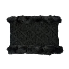 Load image into Gallery viewer, Premium Solid Color Winter Diamond Knit Faux Fur Trim Infinity Loop Circle Scarf