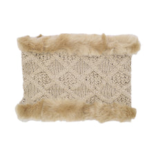 Load image into Gallery viewer, Premium Solid Color Winter Diamond Knit Faux Fur Trim Infinity Loop Circle Scarf