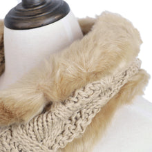 Load image into Gallery viewer, Premium Solid Color Winter Diamond Knit Faux Fur Trim Infinity Loop Circle Scarf