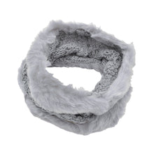 Load image into Gallery viewer, Premium Solid Color Winter Diamond Knit Faux Fur Trim Infinity Loop Circle Scarf