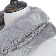 Load image into Gallery viewer, Premium Solid Color Winter Diamond Knit Faux Fur Trim Infinity Loop Circle Scarf