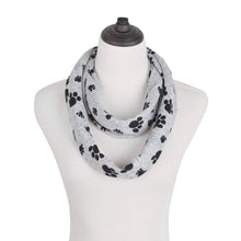 Load image into Gallery viewer, Premium Dog Paw Print Infinity Loop Circle Scarf - Different Colors