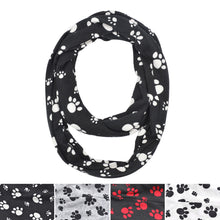 Load image into Gallery viewer, Premium Dog Paw Print Infinity Loop Circle Scarf - Different Colors