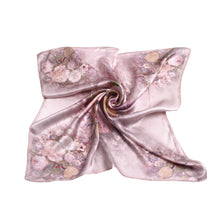 Load image into Gallery viewer, TrendsBlue Premium 100% Pure Silk Floral Print Small Square Scarf 21"