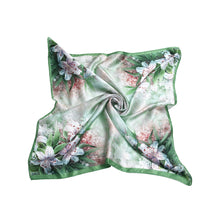 Load image into Gallery viewer, TrendsBlue Premium 100% Pure Silk Floral Print Small Square Scarf 21"