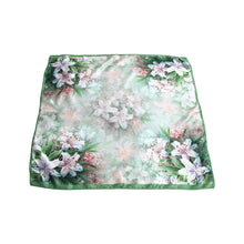 Load image into Gallery viewer, TrendsBlue Premium 100% Pure Silk Floral Print Small Square Scarf 21"