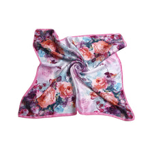 Load image into Gallery viewer, TrendsBlue Premium 100% Pure Silk Floral Print Small Square Scarf 21"