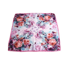 Load image into Gallery viewer, TrendsBlue Premium 100% Pure Silk Floral Print Small Square Scarf 21"