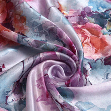 Load image into Gallery viewer, TrendsBlue Premium 100% Pure Silk Floral Print Small Square Scarf 21"