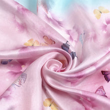 Load image into Gallery viewer, TrendsBlue Premium 100% Pure Silk Floral Print Small Square Scarf 21"