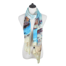 Load image into Gallery viewer, TrendsBlue Premium 100% Pure Silk Floral Scenery Painting Scarf Shawl Wrap