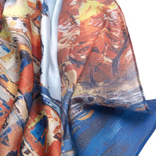Load image into Gallery viewer, TrendsBlue Premium 100% Pure Silk Floral Scenery Painting Scarf Shawl Wrap