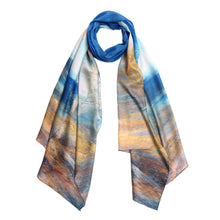 Load image into Gallery viewer, TrendsBlue Premium 100% Pure Silk Floral Scenery Painting Scarf Shawl Wrap