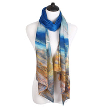 Load image into Gallery viewer, TrendsBlue Premium 100% Pure Silk Floral Scenery Painting Scarf Shawl Wrap