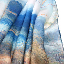 Load image into Gallery viewer, TrendsBlue Premium 100% Pure Silk Floral Scenery Painting Scarf Shawl Wrap